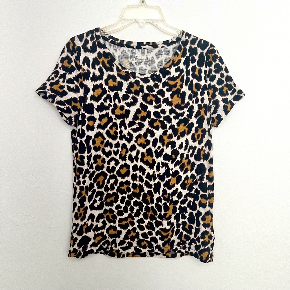 J. Crew Vintage Cotton T-shirt Leopard print Animal Print